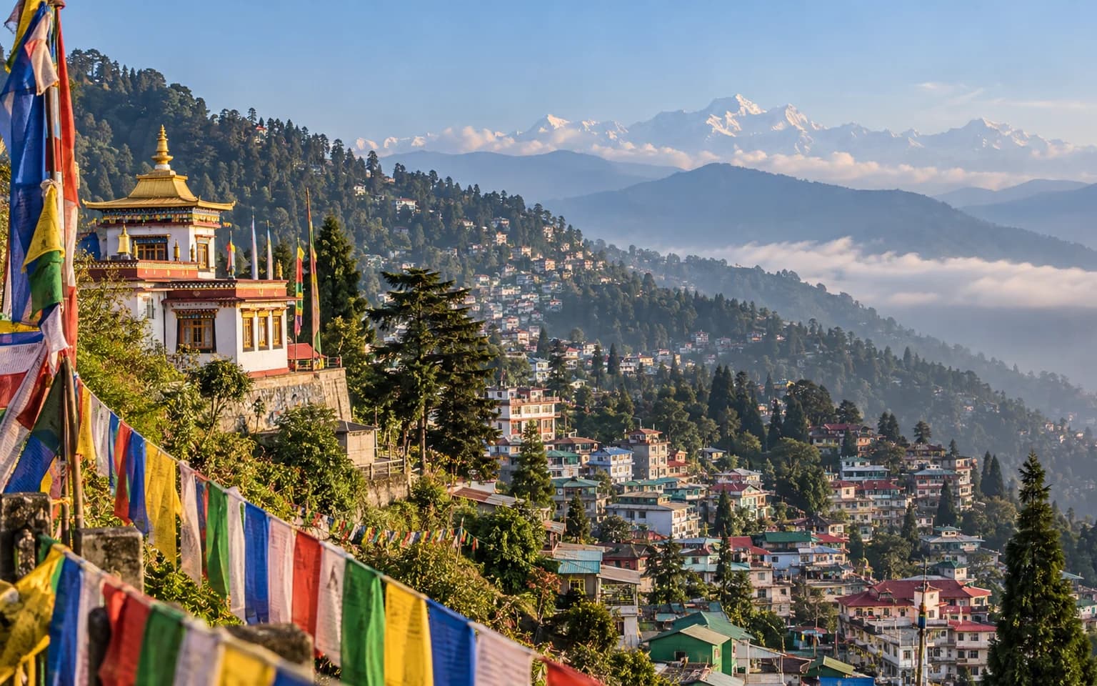 Gangtok's hillside town and Himalayan landscape