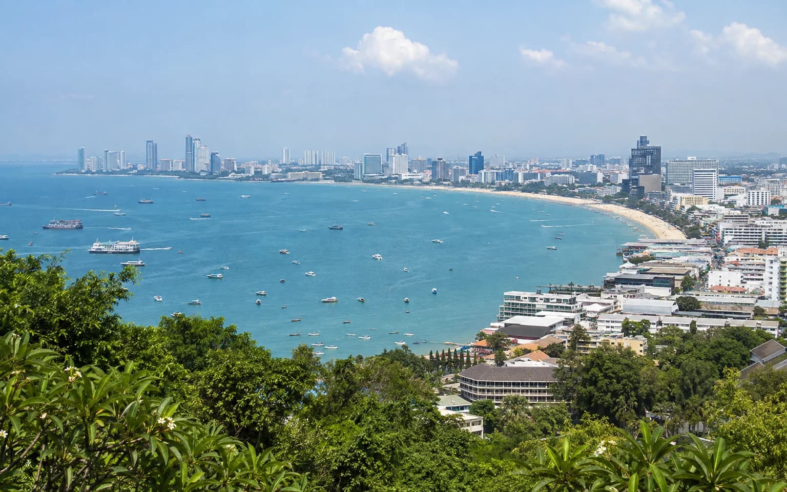 Pattaya's crescent bay from an elevated viewpoint